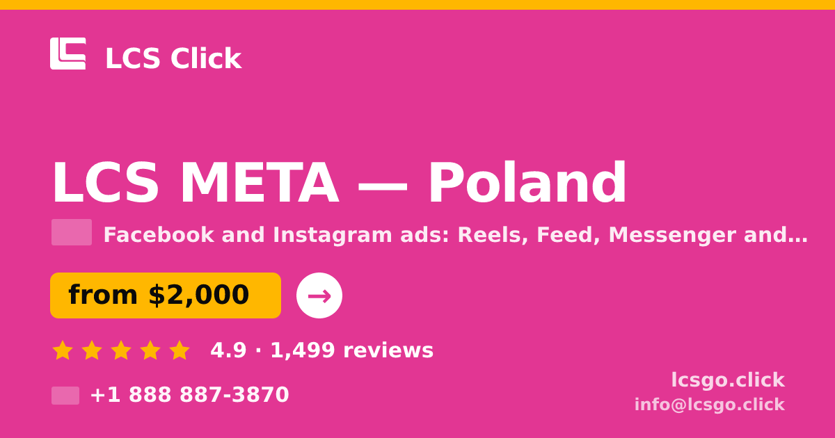 LCS META in Poland — from $2,000/mo, rated 4.9/5 by 1499 clients. LCS Click.