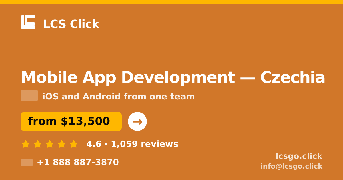 Mobile App Development in Czechia — from $13,500, rated 4.6/5 by 1059 clients. LCS Click.