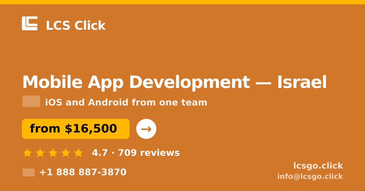 Mobile App Development in Haifa — from $20,500, rated 4.9/5 by 3306 clients. LCS Click.