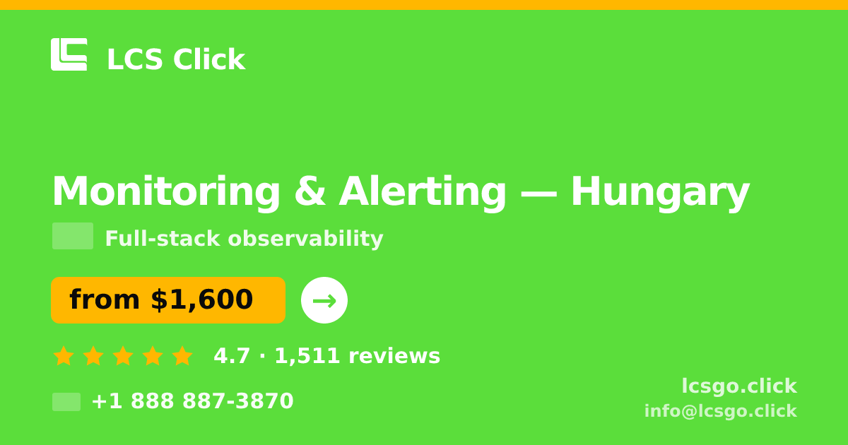 Monitoring & Alerting in Hungary — from $1,600/mo, rated 4.7/5 by 1511 clients. LCS Click.