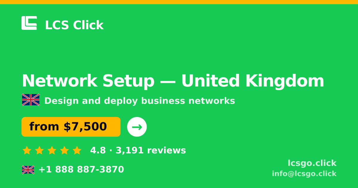 Network Setup in Glasgow — from $5,400, rated 4.9/5 by 2221 clients. LCS Click.