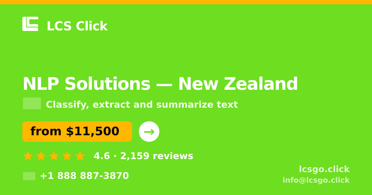 NLP Solutions in New Zealand — from $11,500, rated 4.6/5 by 2159 clients. LCS Click.