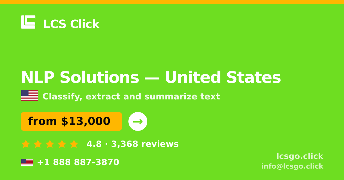 NLP Solutions in United States — from $13,000, rated 4.8/5 by 3368 clients. LCS Click.