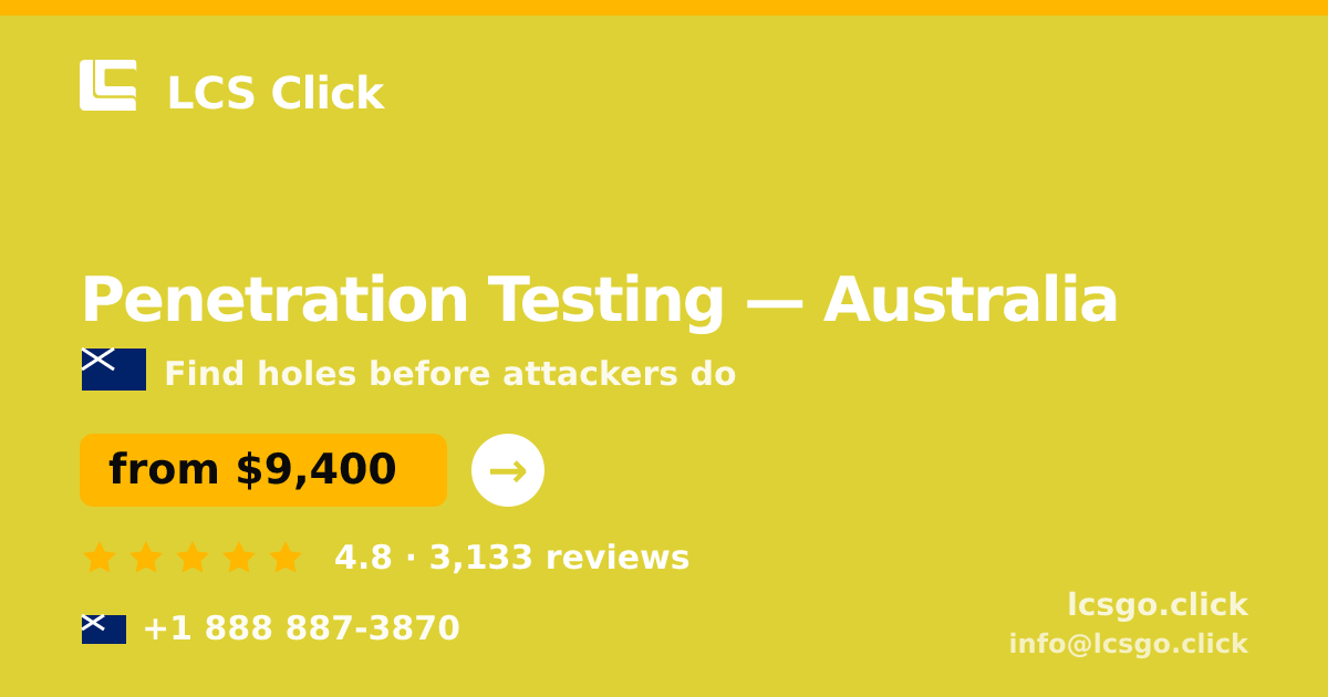 Penetration Testing in Perth — from $9,000, rated 4.8/5 by 2614 clients. LCS Click.