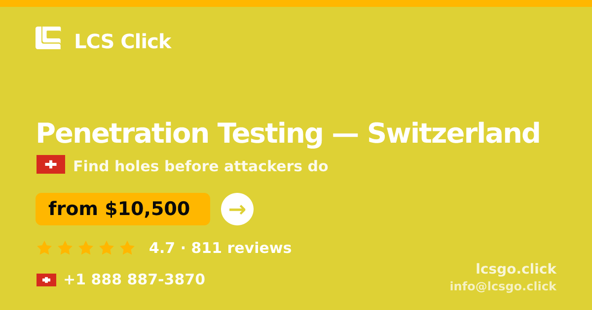 Penetration Testing in Basel — from $13,000, rated 4.8/5 by 1313 clients. LCS Click.