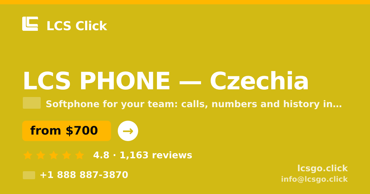 LCS PHONE in Czechia — from $700/mo, rated 4.8/5 by 1163 clients. LCS Click.