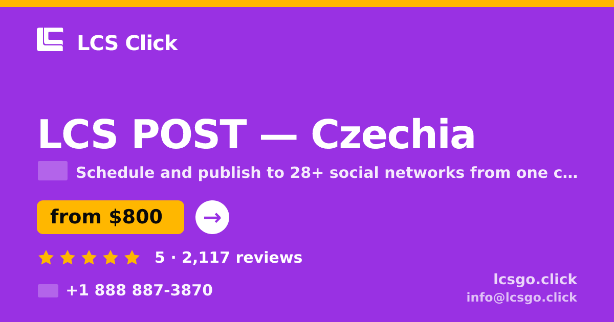 LCS POST in Czechia — from $800/mo, rated 5/5 by 2117 clients. LCS Click.