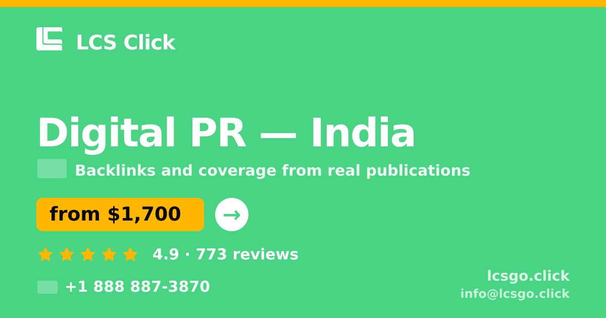 Digital PR in Chennai — from $1,000/mo, rated 4.8/5 by 2191 clients. LCS Click.