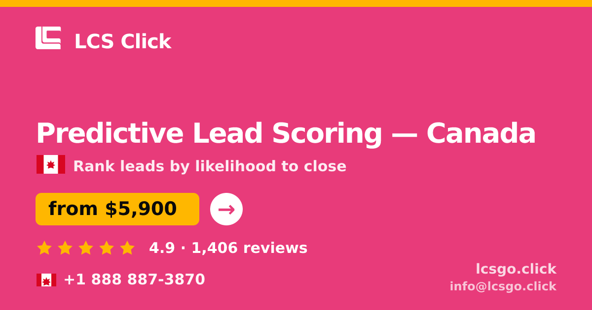 Predictive Lead Scoring in Canada — from $5,900, rated 4.9/5 by 1406 clients. LCS Click.