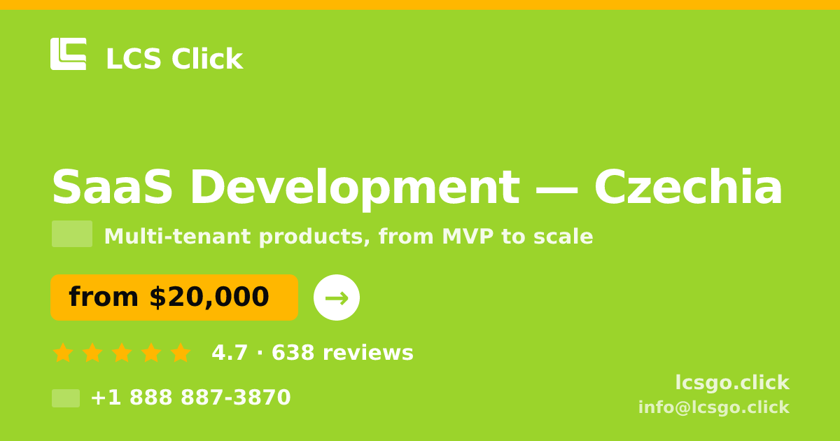 SaaS Development in Czechia — from $20,000, rated 4.7/5 by 638 clients. LCS Click.