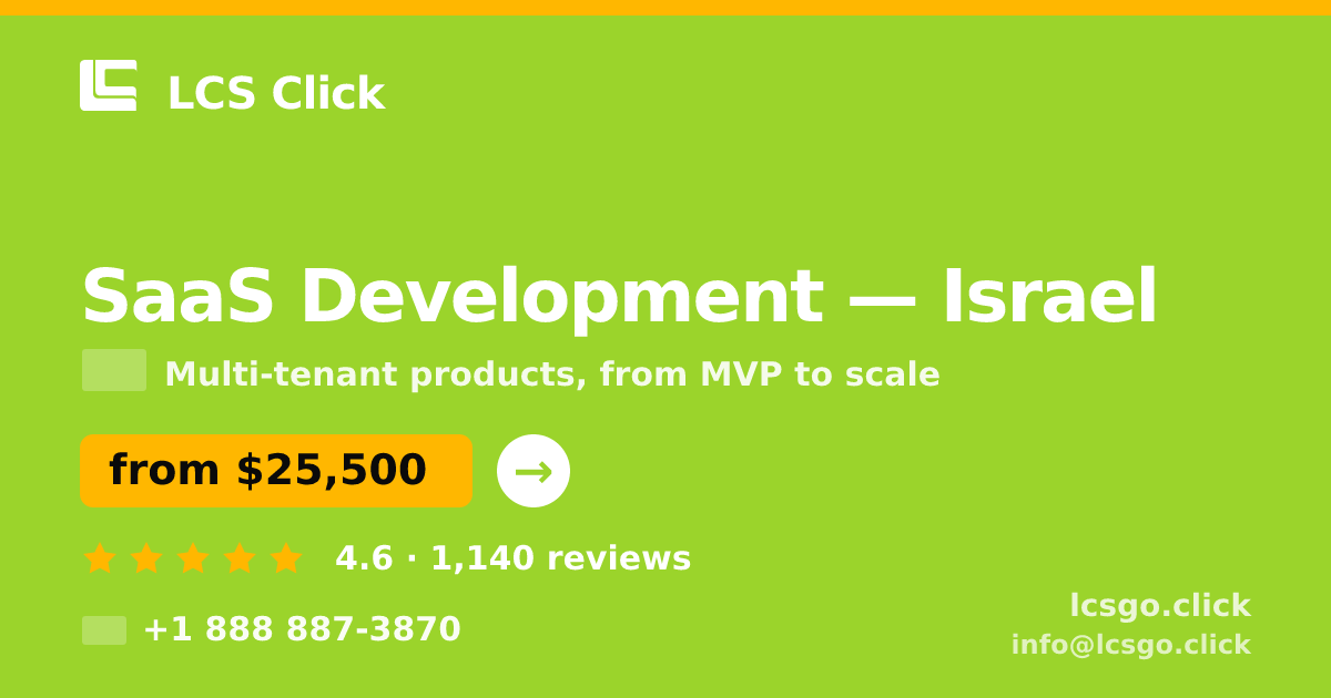 SaaS Development in Jerusalem — from $33,000, rated 4.9/5 by 833 clients. LCS Click.