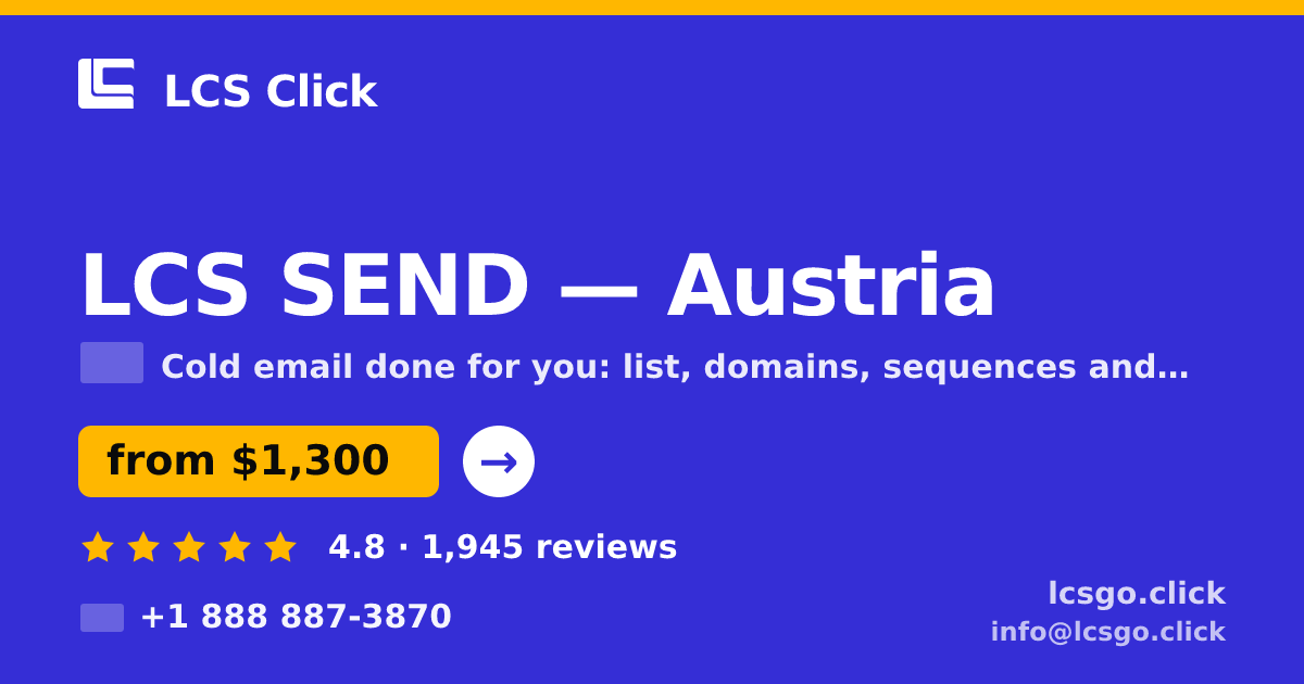 LCS SEND in Austria — from $1,300/mo, rated 4.8/5 by 1945 clients. LCS Click.