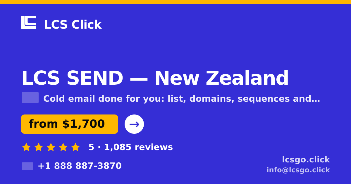 LCS SEND in New Zealand — from $1,700/mo, rated 5/5 by 1085 clients. LCS Click.