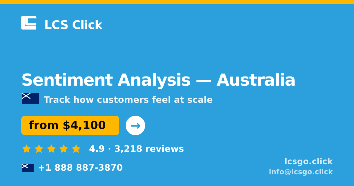 Sentiment Analysis in Sydney — from $4,100, rated 4.9/5 by 2157 clients. LCS Click.