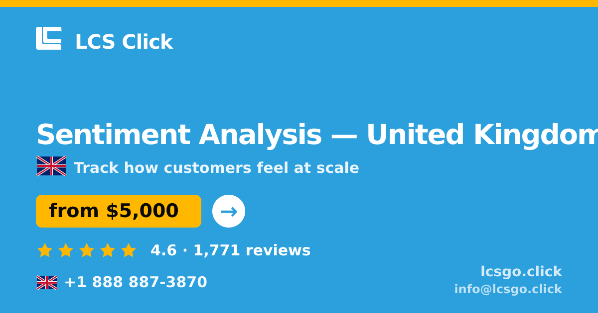 Sentiment Analysis in Birmingham — from $4,000, rated 4.8/5 by 2131 clients. LCS Click.