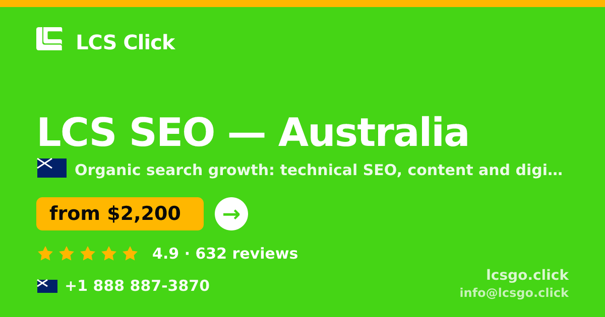 LCS SEO in Melbourne — from $2,100/mo, rated 4.9/5 by 3197 clients. LCS Click.