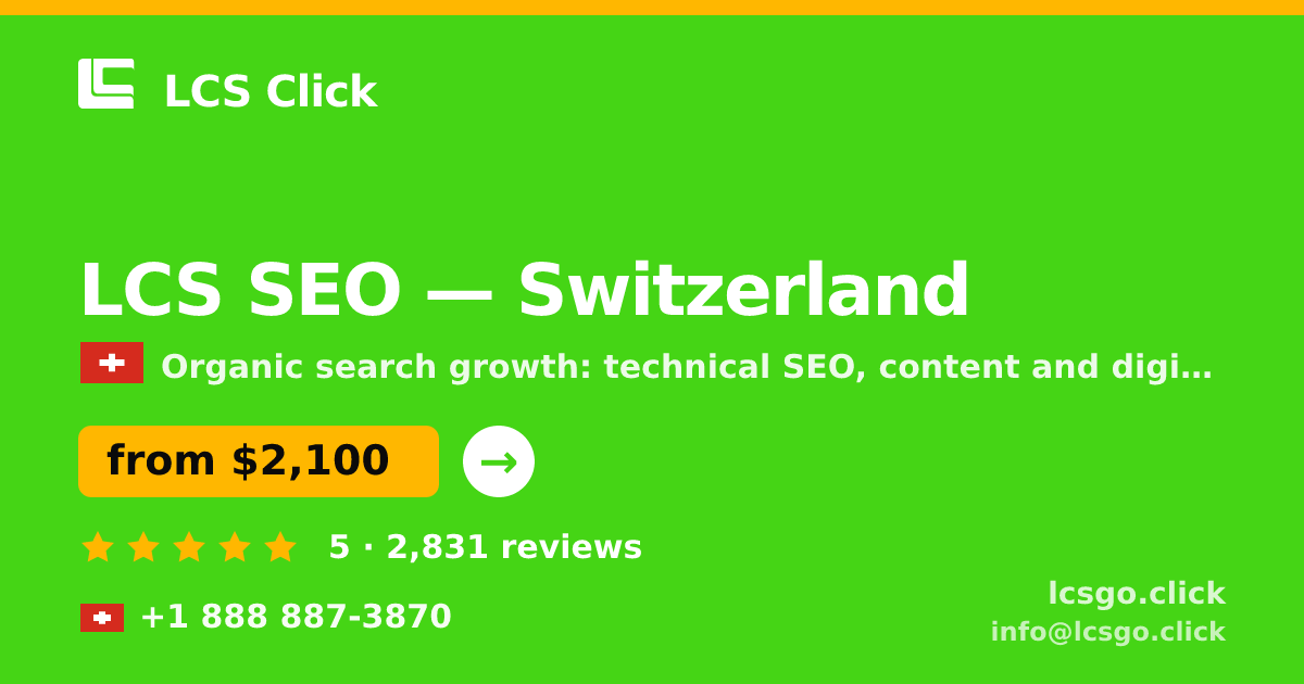LCS SEO in Zürich — from $2,900/mo, rated 4.7/5 by 1187 clients. LCS Click.