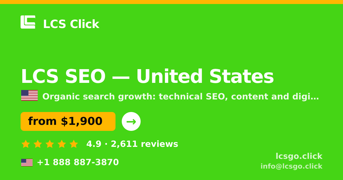 LCS SEO in Houston — from $2,300/mo, rated 4.6/5 by 1072 clients. LCS Click.