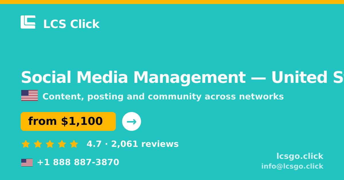 Social Media Management in New York — from $1,400/mo, rated 4.7/5 by 3396 clients. LCS Click.