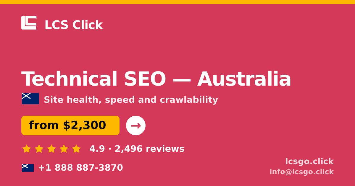 Technical SEO in Perth — from $2,400, rated 4.6/5 by 592 clients. LCS Click.