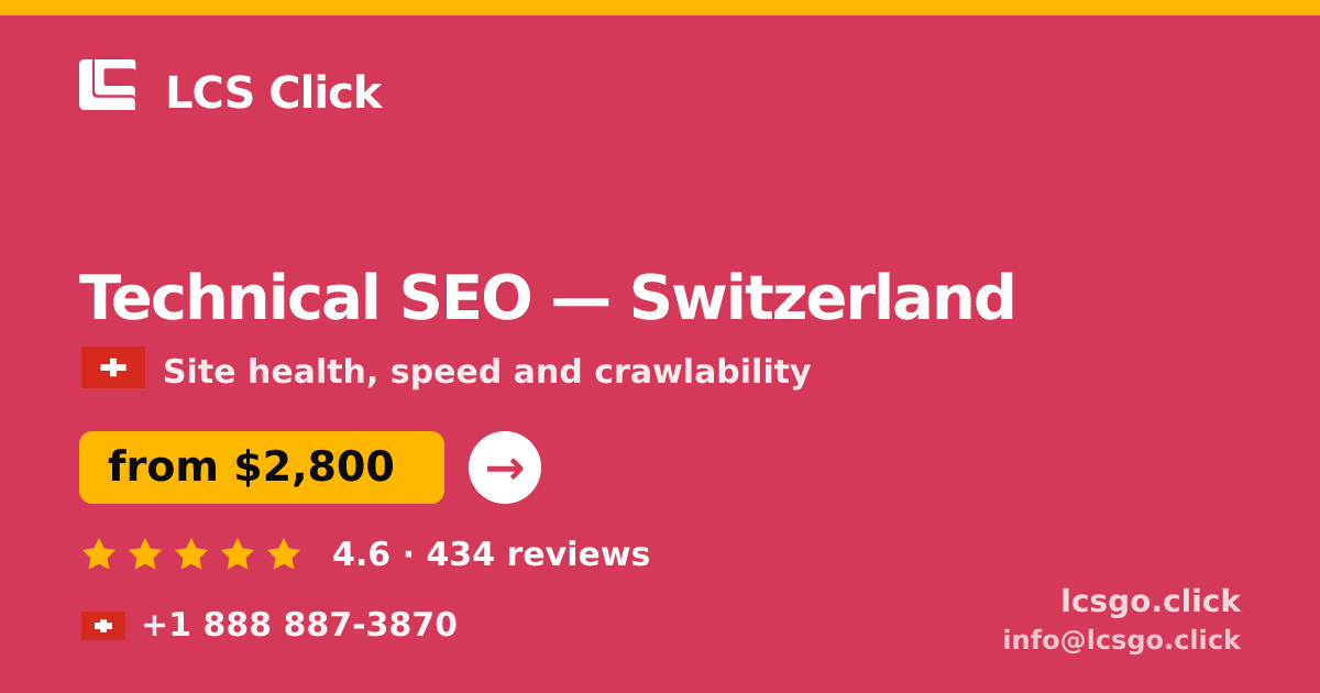 Technical SEO in Zürich — from $2,700, rated 4.7/5 by 540 clients. LCS Click.