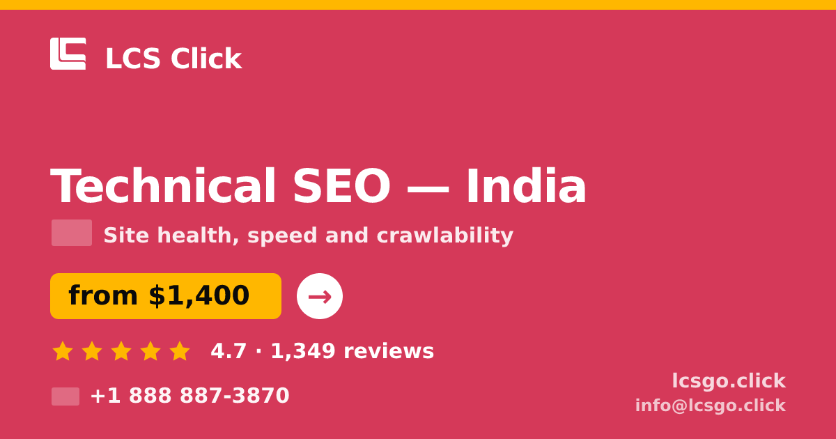 Technical SEO in Chennai — from $750, rated 4.8/5 by 606 clients. LCS Click.