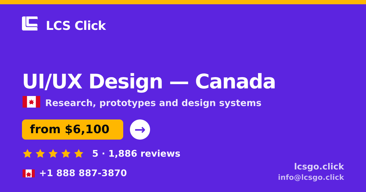 UI/UX Design in Canada — from $6,100, rated 5/5 by 1886 clients. LCS Click.