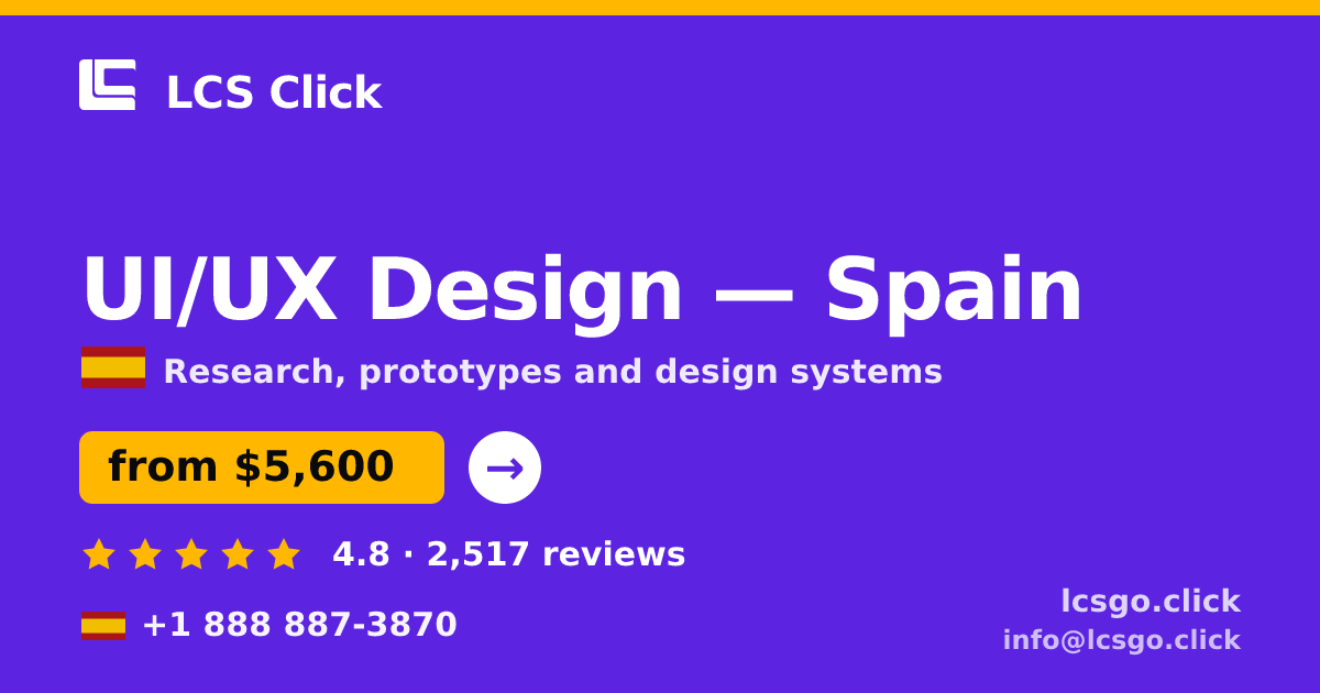 UI/UX Design in Valencia — from $5,500, rated 4.9/5 by 754 clients. LCS Click.