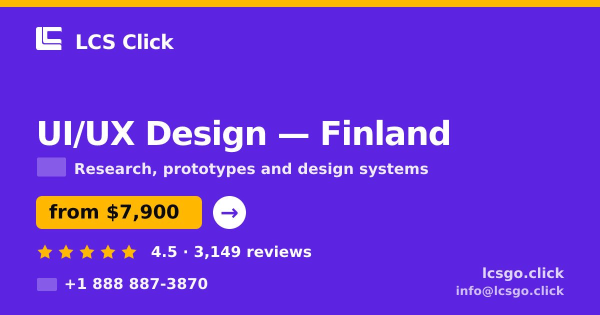 UI/UX Design in Finland — from $7,900, rated 4.5/5 by 3149 clients. LCS Click.
