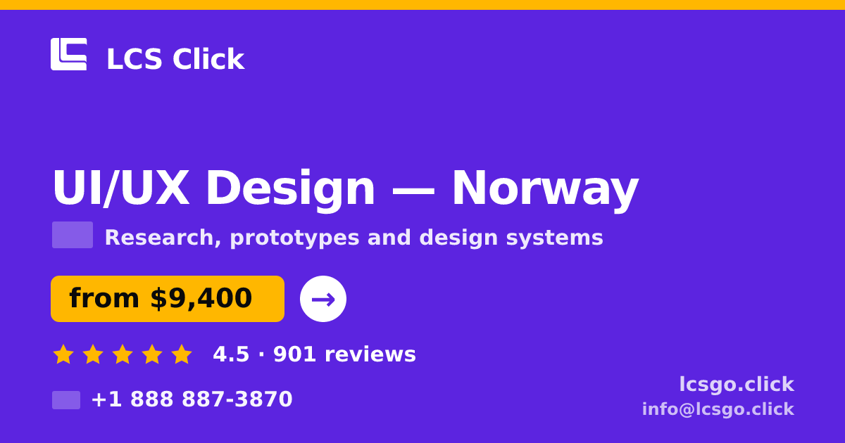 UI/UX Design in Norway — from $9,400, rated 4.5/5 by 901 clients. LCS Click.