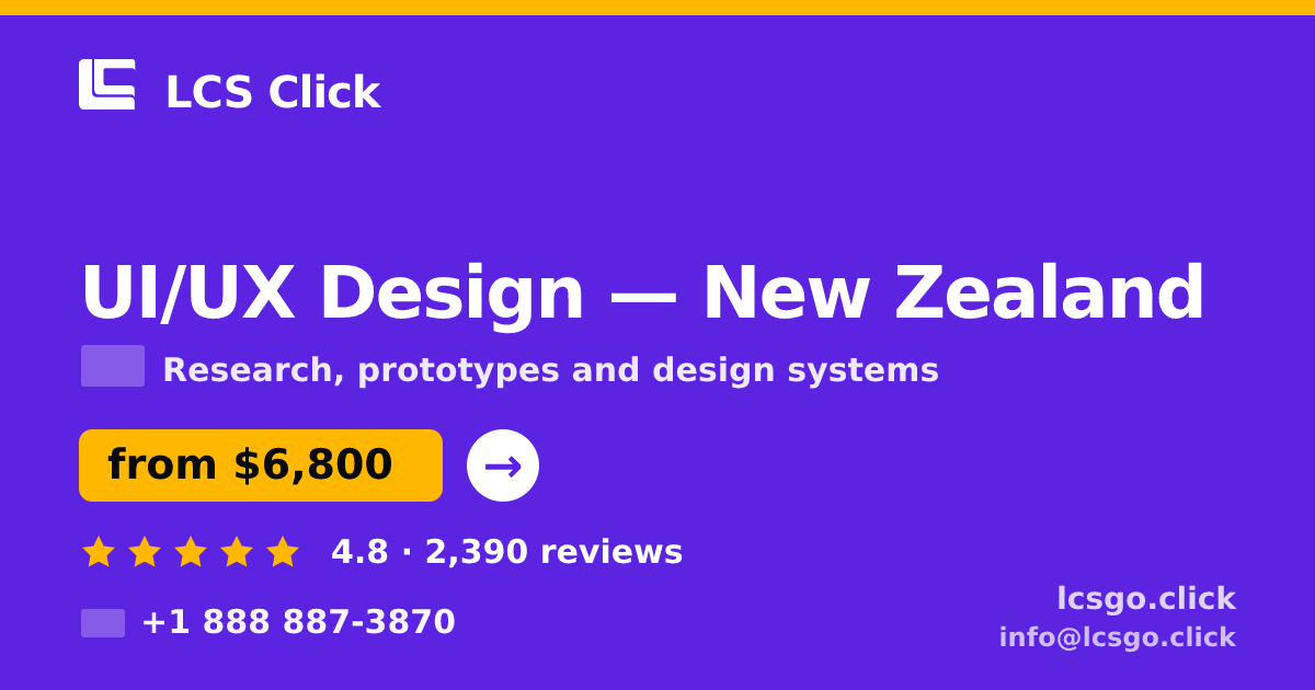 UI/UX Design in New Zealand — from $6,800, rated 4.8/5 by 2390 clients. LCS Click.