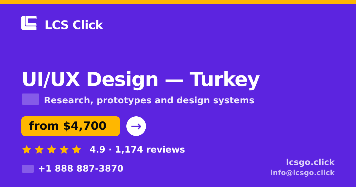 UI/UX Design in Turkey — from $4,700, rated 4.9/5 by 1174 clients. LCS Click.