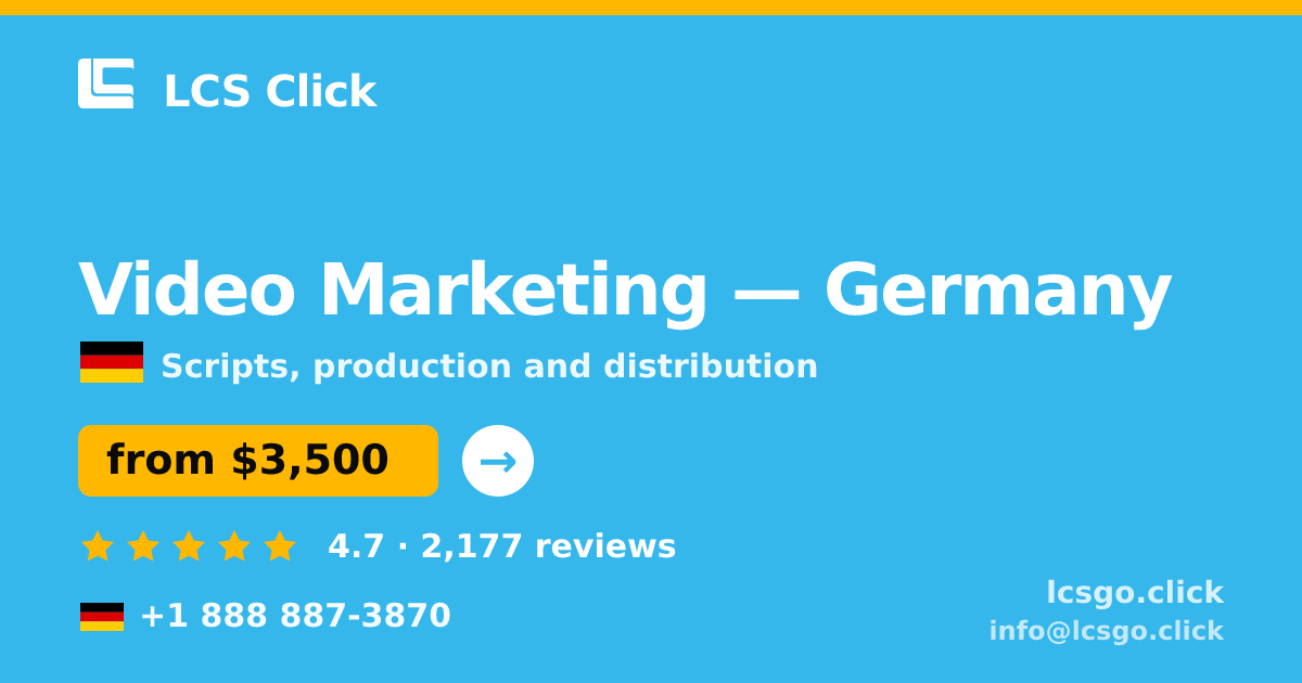 Video Marketing in Cologne — from $3,600, rated 4.7/5 by 1240 clients. LCS Click.
