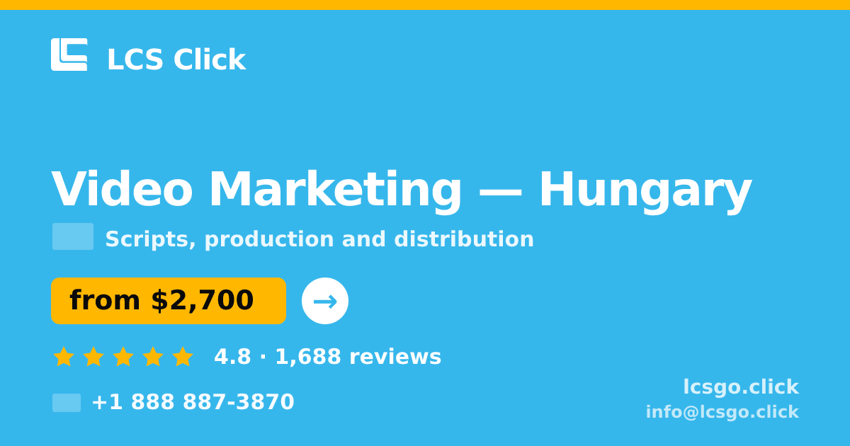 Video Marketing in Hungary — from $2,700, rated 4.8/5 by 1688 clients. LCS Click.