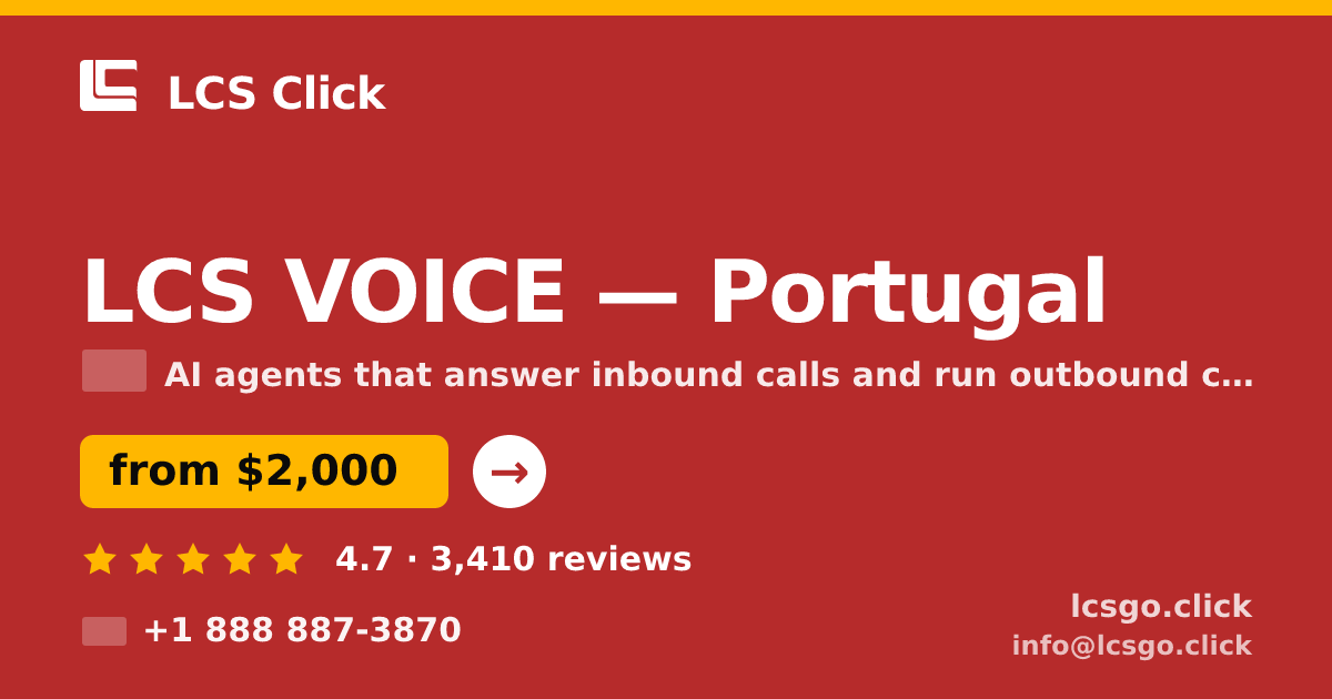 LCS VOICE in Lisbon — from $1,600/mo, rated 4.6/5 by 3078 clients. LCS Click.