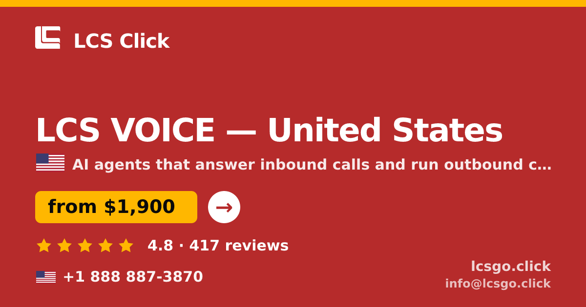 LCS VOICE in United States — from $1,900/mo, rated 4.8/5 by 417 clients. LCS Click.