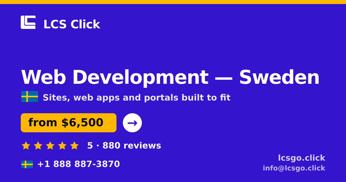 Web Development in Malmö — from $7,400, rated 4.6/5 by 884 clients. LCS Click.